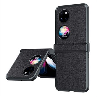 For Huawei P50 Pocket / Pocket S Litchi Textured Surface Metal Frame Folding Phone Case with Flexible Hinge