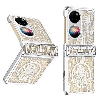 Mechanical Legend Series for Huawei P50 Pocket Hard PC Back Cover Hinde Protection Electroplating Phone Case