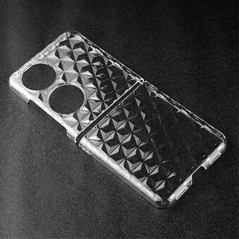 Hard PC Case for Huawei P50 Pocket , Diamond Texture Anti-scratch Transparent Phone Cover