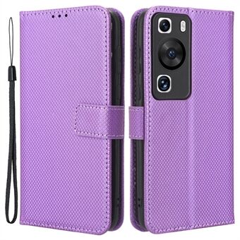 For Huawei P60 Pro / P60 Flip PU Leather Protective Cover Diamond Texture Wallet Anti-Scratch Phone Case