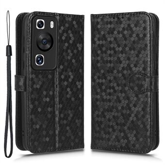 For Huawei P60 / P60 Pro Shockproof Case PU Leather Flip Cover Dot Pattern Imprinted Phone Case with Wallet