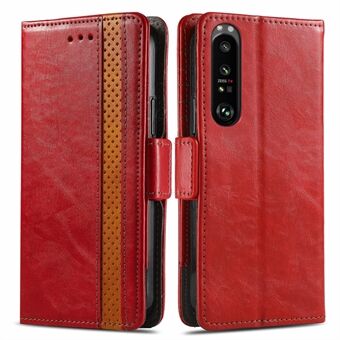 CASENEO 002 Series Business Style Splicing Wallet Design Magnetic Closure Leather Phone Case for Sony Xperia 1 III 5G