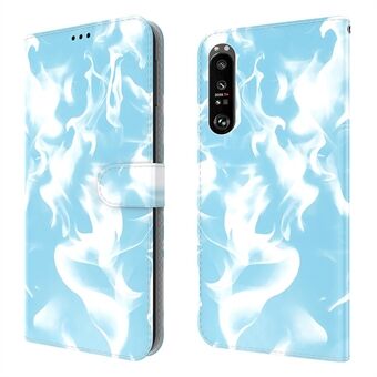 Fog Pattern Printed Leather Cover Cellphone Case with Wallet Stand Design for Sony Xperia 1 III 5G