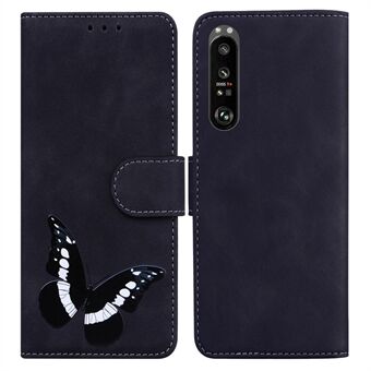 Big Butterfly Pattern Printing Full-Protection Skin-touch PU Leather Phone Cover Case with Stand Wallet for Sony Xperia 1 III 5G