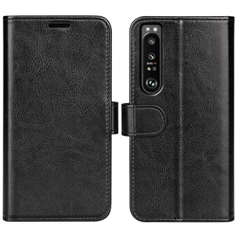 For Sony Xperia 1 IV Stylish Crazy Horse Texture Folio Phone Covering Shell Flip PU Leather Wallet Stand Phone Case