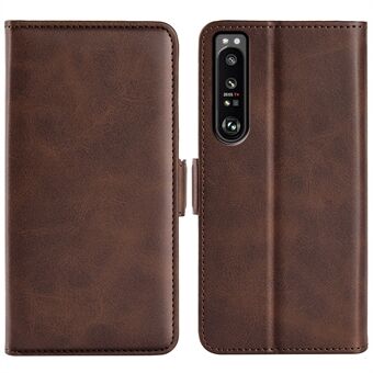 For Sony Xperia 1 IV Scratch-resistant Textured PU Leather Phone Case Stand Wallet Design Folio Flip Phone Cover