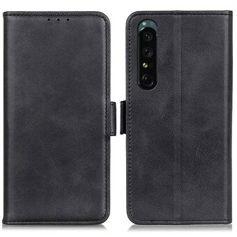 For Sony Xperia 1 IV Textured Leather Wallet Phone Case Dual Magnetic Clasp Stand Feature Flip Cover