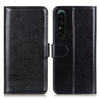 For Sony Xperia 1 IV Leather Protective Cover Crazy Horse Texture Wallet Function Horizontal Stand Flip Case