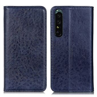For Sony Xperia 1 IV Crazy Horse Texture Wallet Stand Case PU Leather Auto Closure Magnetic Phone Shell