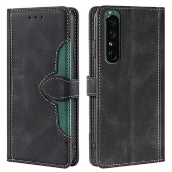For Sony Xperia 1 IV Wallet Flip Phone Cover PU Leather Straw Hat Pattern Stand Function Folio Shockproof Full Protection Case