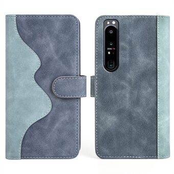For Sony Xperia 1 IV Adjustable Stand Wallet Function Splicing Design Leather Magnetic Flip Phone Shell Case