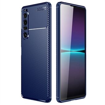 For Sony Xperia 1 IV Fall Prevention Carbon Fiber Texture Mobile Phone Case TPU Back Cover