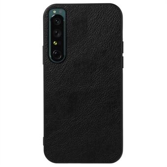 Litchi Texture Slim Case for Sony Xperia 1 IV Shockproof Phone Cover PU Leather Coating Hybrid PC + TPU Shell