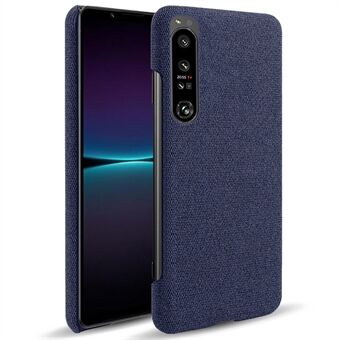For Sony Xperia 1 IV Wear-resistant Drop-proof Mobile Phone Case Solid Color Hard PC+Cloth Phone Shell Cover