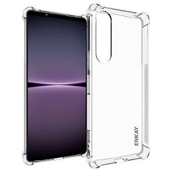 ENKAY HAT PRINCE For Sony Xperia 1 V Phone Case Anti-slip Strip Edge Drop-proof TPU Clear Phone Cover