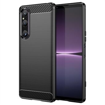 For Sony Xperia 1 V Brushed Phone Case Carbon Fiber Texture Phone Shell Mobile Phone Cover
