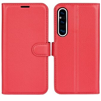 For Sony Xperia 1 V PU Leather Litchi Texture Phone Case Wallet Stand Flip Cover