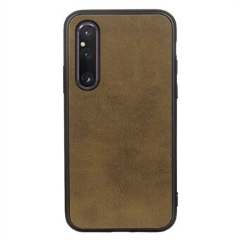 For Sony Xperia 1 V PU Leather + TPU + PC Phone Case Cowhide Texture Shockproof Back Cover