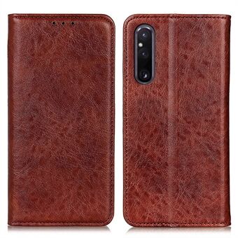 For Sony Xperia 1 V PU Leather Wallet Case Cell Phone Stand Cover Crazy Horse Texture Phone Shell
