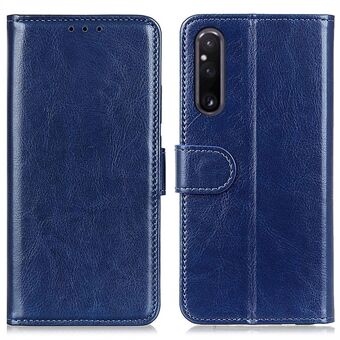 For Sony Xperia 1 V Phone Wallet Case Crazy Horse Texture PU Leather Cell Phone Stand Cover