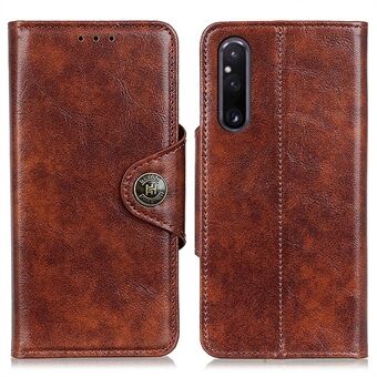 KHAZHEN for Sony Xperia 1 V Wallet PU Leather Stand Phone Case Anti-drop Phone Cover