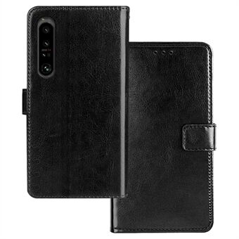 IDEWEI For Sony Xperia 1 V PU Leather Stand Case Crazy Horse Texture Wallet Cover Phone Shell