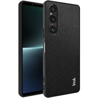 IMAK LX-5 Series for Sony Xperia 1 V Cross Texture Drop-proof Phone Case PU Leather Coated PC+TPU Cover
