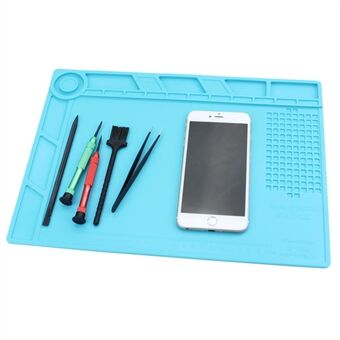 S-140 Silicone Heat Insulation Repair Platform Mat with Magnetic Screw Section - Blue