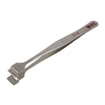 BEST BST-91-4L Stainless Steel Crystal Wafer Tweezers Anti-slip Clips Tools for Mobile Repair