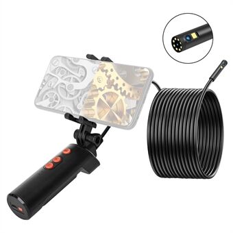 F280 5m Hard Wire 1080P 8mm Dual Lens Industrial Endoscope Camera Dimmable 9-LED WiFi Waterproof Pipe Inspection Tool