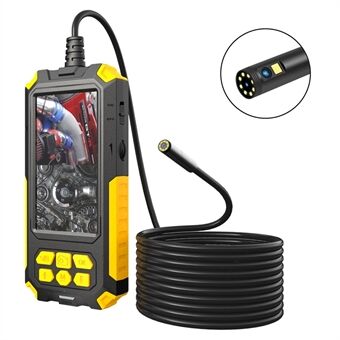 P50 5m Hard Wire 8mm Dual Lens Industrial Endoscope 4.5 inch Screen Portable Waterproof HD Borescope Pipe Inspection Camera