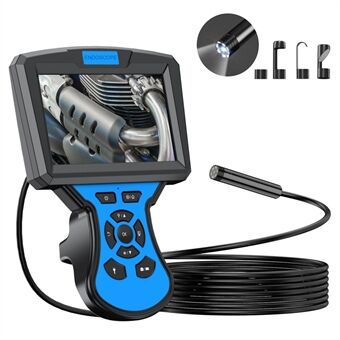 M50 5m Hard Wire Industrial Endoscope 5.5mm Len 1080P 6-LED Borescope Inspection Camera 5\'\' IPS Screen