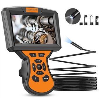 M50 10m Hard Wire 5" IPS Screen Endoscope Camera 5.5mm Len Industrial Borescope with 6 LED Lights