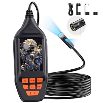 M30 5m Wire 7-LED Waterproof Industrial Borescope Inspection Tool 5mm Dual-Lens 3-Inch Screen Endoscope Camera