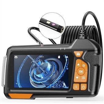 M40 2m Hard Wire 4.5\'\' IPS Screen Borescope 5mm 6+1 LED Lights Dual-lens Industrial Endoscope - Black+Orange