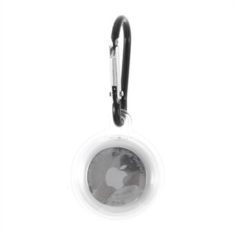 Full Coverage Transparent TPU Protective Case Cover Skin for Apple AirTag Locator with Anti-lost Keychain