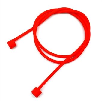 10Pcs/Set Earphone Anti-lost Silicone Rope Strap for Apple AirPods - Red