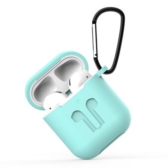 Mini Fashion Logo Concave Drop-proof Silicone Case with Carabiner for Apple AirPods with Charging Case (2016) / Charging Case (2019)