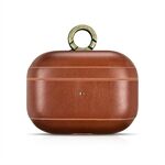 ICARER Retro Style Genuine Leather Earphone Protective Cover Case with Hanging Ring Buckle for Apple AirPods Pro