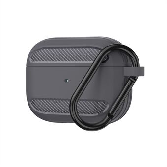 WIWU Carbon Fiber Grain Silicone Shell with Hook for Apple AirPods Pro