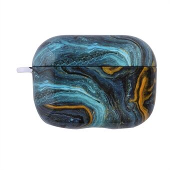 Marble Pattern PU Leather + PC Earphone Protective Case Cover for AirPods Pro