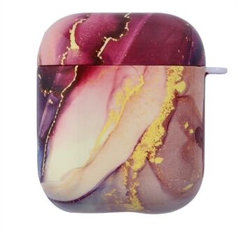 Marble Pattern PU Leather + PC Protective Earphone Case for Apple AirPods with Charging Case (2019)