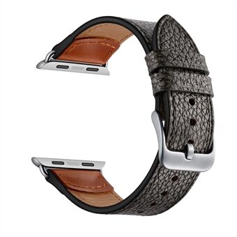 Stone Pattern Texture Genuine Leather Watch Strap Replacement for Apple Watch Series 1/2/3 42mm / Series 4/5/6/SE 44mm