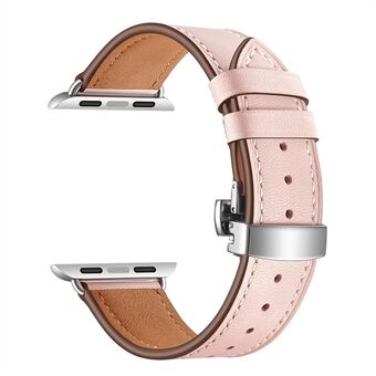 Genuine Leather Watch Band Replacement Strap for Apple Watch Series 6 SE 5 4 44mm/ Series 1 2 3 42mm