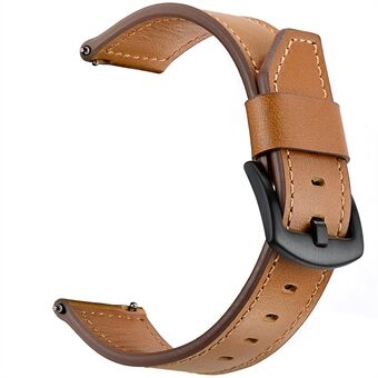 22mm Knife Tail Top Layer Cowhide Leather Watch Band for Huami Amazfit Smartwatch 1st / 2nd