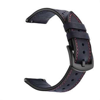 22mm Holes Decor Genuine Leather Smart Watch Band for Samsung Gear S3 Classic/Frontier