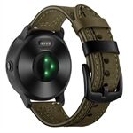 20mm Stitching Design Genuine Leather Wrist Band Strap Replacement for Garmin Vivoactive3 / VivomoveHR