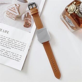 Profile Stitching Genuine Leather Watch Band for Apple Watch Series 6/SE/5/4 40mm / Series 3/2/1 Watch 38mm
