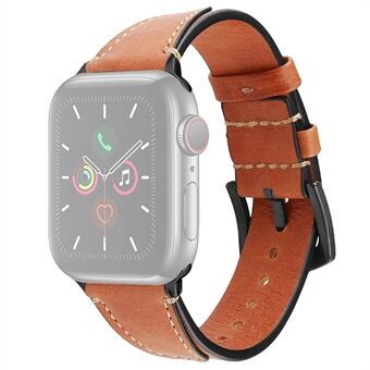 Nail Tail Style Genuine Leather Watch Band for Apple Watch Series 6/SE/5/4 44mm, Series 3/2/1 42mm