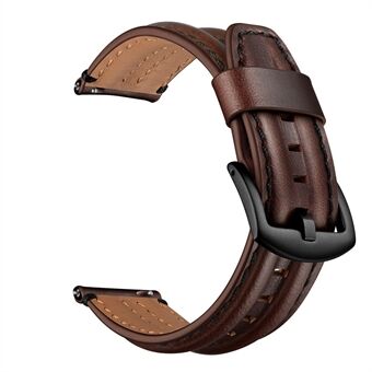 20mm Double Keel Genuine Leather Wrist Strap Watch Band for Huami Amazfit GTR 42mm